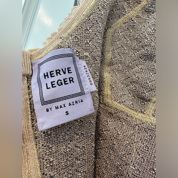 HERVE LEGER ALYSE COLOR BLOCKED JACQUARD BANDAGE DRESS - Picture 4 of 4